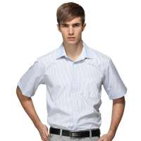 HODO红豆相思鸟男装男士修身格纹短袖衬衫HDXC13111(B15蓝格41)