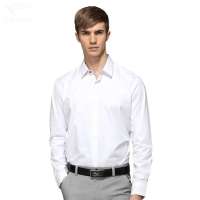 HODO红豆相思鸟男装男士休闲纯色直筒款长袖衬衫HDXC13108(W01白色180/96A)