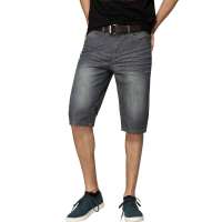 HODO红豆相思鸟男装休闲修身中腰牛仔中裤XK13311(S05黑灰30)