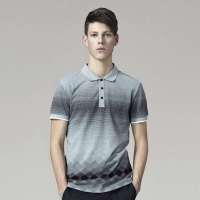 GXG 男士时尚商务休闲潮流短袖polot恤22124130(灰底黑点/L)