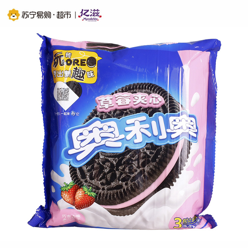 奥利奥 夹心饼干(草莓味)390g/袋