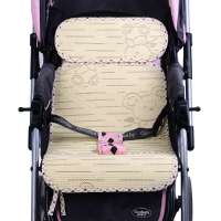 竹炭亚麻草婴儿车席棕色小熊75*35