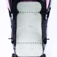 竹炭亚麻草婴儿车席白色熊猫75*35