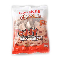 可尼斯(Corniche)巧克力泰迪棉花糖儿童休闲零食糖果喜糖软糖70g