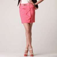 CSLR城市俪人 女装春季新品OL通勤修身包臀半身裙荷C28K05KK01(胭脂红/XS)