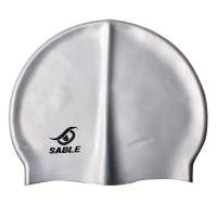 黑貂 SABLE 原装正品 硅胶泳帽 矽胶游泳帽 立体设计 弹性好 保护头发  银色
