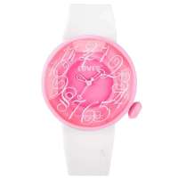 李维斯LEVI糖果色雕花钻石镜面女表粉色LTG0210