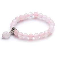 BOFIEER宝菲尔天然粉水晶间心形手链-8mm(ES0118)