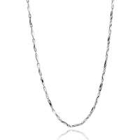 BOFIEER宝菲尔925银镀18K白金百搭元宝项链44CM-18寸(CX0001-2)