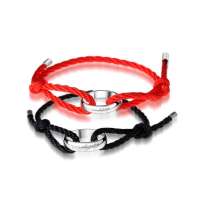 BOFIEER宝菲尔925银魔戒韩版相守一生情侣手链项链赠送925银项链绳一条—男女款(一对价)CT0002