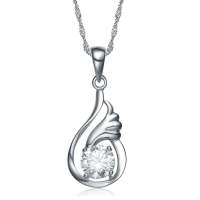 BOFIEER宝菲尔925银镶AAA级锆石隐形的翅膀吊坠－送925银项链（CD0077）