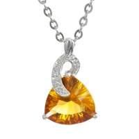 梦克拉 18K金黄水晶吊坠-深邃