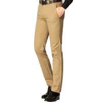 HODO红豆男装直筒中腰休闲裤EKS33010(Y03卡其色32/2.5尺)