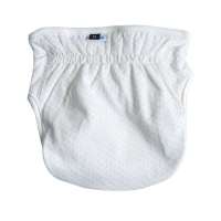 婴儿纯棉点点防水布尿裤2条装蓝点点M码