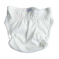 婴儿纯棉点点防水布尿裤2条装绿点点M码