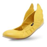 SELFTREND涉趣独家阿狸系列时尚潮流阿狸舞鞋翅膀鞋平跟单鞋W31048黄色36码