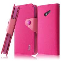 艾美克(IMAK)华为 Ascend D2 十字纹撞色皮套(玫红撞粉)