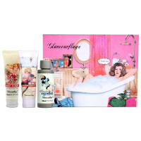 Glamourflage格兰玛弗兰旅行必备套装(艾玛夫人泡泡沐浴啫喱50ml+艾米亚马逊身体防晒霜30ML(温和型)+魅力莎迪去角质霜30ML)