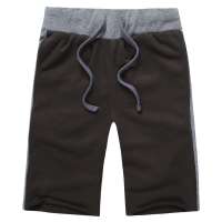 诠渡良品夏日韩版休闲舒适透气中裤大码短裤卫裤男30613(咖啡色/XL)