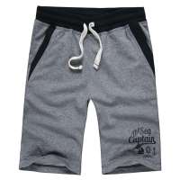 诠渡良品新款个性印花中裤潮男夏休闲卫裤短裤男30606(深灰色/XXL)