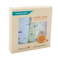 全棉时代(PurCotton)纱布圆角手帕(蓝鱼绿鱼蜜蜂)