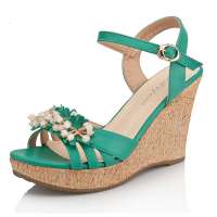 Josiny卓诗尼凉鞋坡跟132237060绿35