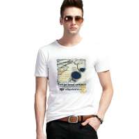 ATOPI男装全棉圆领航海图短袖印花T恤11085(白色/M)