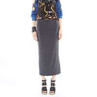 七格格 女装夏季新款时尚开叉包臀长裙子修身半身裙3MP2026X(灰色/M)