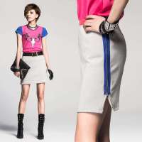 七格格 女装新款春装休闲百搭女裙短裙灰色半身裙22O2104(灰色/S)