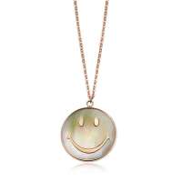 潮宏基正品smiley微笑.勋章红18K金贝壳坠链