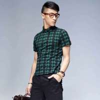 唐狮 男式 男时尚波普印花短袖POLO衫613211026414(祖母绿M)