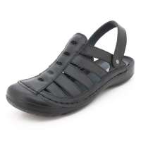 Propet波派真皮休闲洞洞男凉鞋PM02510黑44