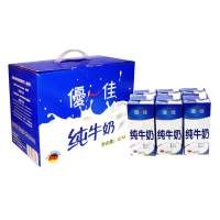 优佳纯牛奶(全脂)礼盒6*1L