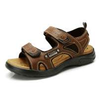 CAMEL/骆驼男 真皮凉鞋凉拖鞋82211607浅棕色41