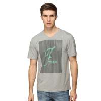 红豆相思鸟男装时尚休闲印花V领短袖T恤XT13908(S05花灰180/96A)