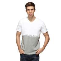 红豆相思鸟男装时尚休闲V领短袖T恤XT13905(W01白色180/96A)