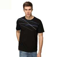 红豆相思鸟男装时尚休闲圆领短袖T恤XT13910(S10黑色165/84A)