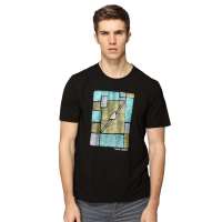 红豆相思鸟男装时尚休闲圆领短袖T恤XT13907(S10黑色165/84A)