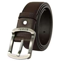 Hodo红豆皮具新款皮带真皮针扣皮带牛皮腰带E3DB2028啡色