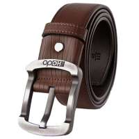 Hodo红豆皮具新款皮带真皮针扣皮带牛皮腰带E3DB2028黄色