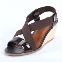 ST&SAT星期六咖啡色松紧带/咖啡色漆面牛皮时尚女装凉鞋SSA2SC3D0223咖啡色34