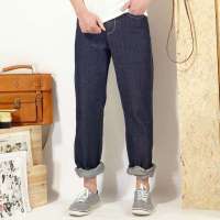 唐狮 男式 男基本直筒牛仔长裤112212083484(深牛仔蓝32)
