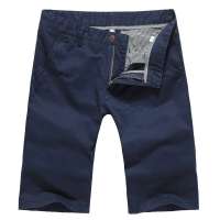 笛凡/DF 男士多色可选纯色休闲薄款短裤XD03(浅蓝色/36)
