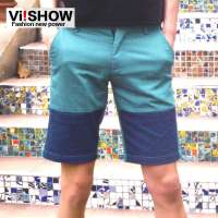 viishow 潮男短裤 口袋装饰纯色短裤KD032(蓝色/34)