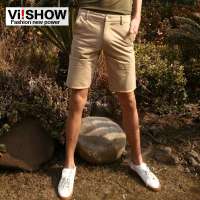 viishow 工装潮男纯色休闲短裤百搭男士休闲裤KD031(卡其色/31)