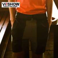 viishow 欧美风时尚纯色直筒型男士短裤KD017(浅灰蓝/32)