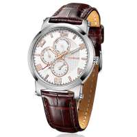 依波表珍宝系列圆形皮带多功能石英时尚男款00420334