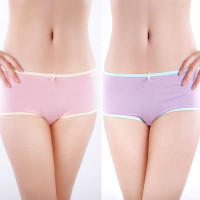 爱莎弹力棉素色女中腰裤三角裤(2条)颜色随机(XL)5362