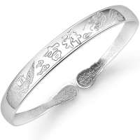 [diya]YSZ11千足银手饰 龙凤呈祥999纯银 手镯