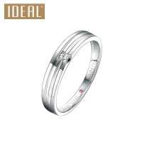 爱迪尔珠宝(IDEAL) 18K金钻石戒指情侣对戒  钟爱一生(爱核)